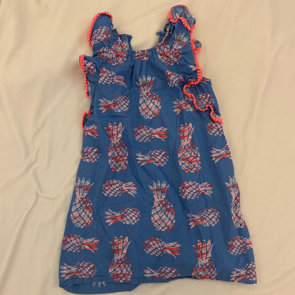 Crewcuts Blue Pineapple Ruffle Girls Dress